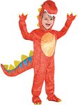 Amscan 844660-55 - Kids Dinomite Dinosaur Hooded Jumpsuit World Book Day Fancy Dress Costume Age: 3-4 Yrs