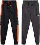 STX Boys' Track Pants - 2 Pack Performance Tricot Sport Jogger Sweatpants (4-16), Size 5/6, Black/Charcoal