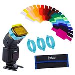 Selens Universal Flash Gels Lighting Filter - Combination Kits for Camera Flashlight (with Two Extra New Gels Bands)