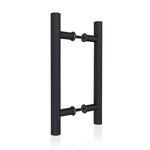 JUBEST 12" Matte Black Sliding Barn Door Handle Barn Door Pull Set Double Side Barn Door Handles