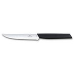 Victorinox “Swiss Modern” Steak and Pizza Knife, Modern, Sleek Looks Made of Stainless Steel, 12 cm, Black, Swiss Made, Standard