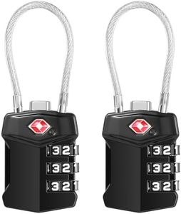 Blendura Cadenas Valise 2 Pack, Cadenas TSA Valise Avion Serrures à Bagages à Combinaison 3 Chiffres Cadenas Voyage pour Extérieur Voyage Bagage Camping Casier