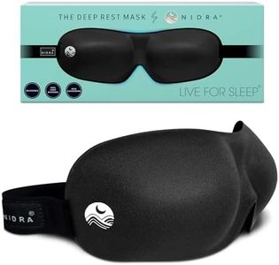 Nidra Sleep Mask for Men Women, Black 3D Blackout Sleeping Mask, Contoured Eye Mask for Lash Extensions, Side Sleepers Eye Cover, Zero Eye Pressure, Travel Eye Shades, Night Blindfolded for Deep Sleep