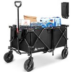 HIKENTURE Festival Trolley 200L Large Capacity, Heavy Duty Camping Trolley Cart with All-Terrain Wheels, Portable Utility Folding Wagon, Collapsible Trolley with Wheels for Beach, Sports, Shopping