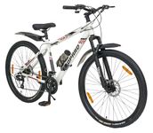 VESCO Leopard 27.5-T White Mountain Bicycle, 7 Speed, Gear Cycle with Front Suspension, Dual Disc | Ideal for Mens & Boys