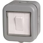 BG Electrical Single 2 Way Weatherproof Outdoor Light Switch, IP55 Rated, 10 Amps