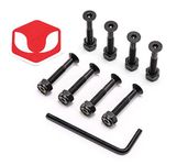 Venom 1.5" - Allen Key Directional Skateboard/Longboard/Cruiser Deck Bolts/Screws/Hardware - Black