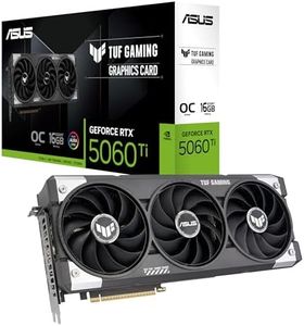 ASUS TUF Gaming GeForce RTX 5060 Ti OC Edition 16GB GDDR7 Gaming Graphics Card (Nvidia GeForce RTX5060Ti DLSS 4, 3.1-Slot Design, PCIe 5.0, 3X DisplayPort 2.1b, 1x HDMI 2.1b, TUF-RTX5060TI-O16G-GAMING