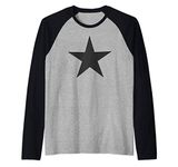 Black Star Five Pointed Star Raglan Baseball Tee