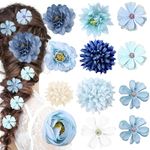 12PCS Flower Hair Clip, Rose Flower Hair Clip Boho Bride Hairpin Beach Flower Hair Pins Clip Wedding Party Bridal Hair Accessories for Women Girls