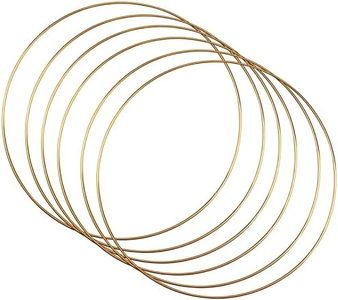 YapitHome 6 Pièces 30cm Cerceaux en Métal doré,Cerceau Floral en Métal,Anneau pour Couronne pour Cerceau Floral de DIY,l'Artisanat Mural,Noël Décor,Artisanat Mural,Couronne de Mariage