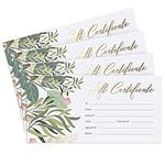 Blank Gift Certificates for Business with Gold Foil- 25 Gift Certificate Cards with Envelopes for Spa, Salon, Restaurants, Custom Client Vouchers for Birthday, Work Gift Card – 3.75x7.5”