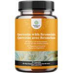 Immune Support Quercetin with Bromelain Supplement- Quercetin 595mg & Bromelain 100mg Per Serving Antioxidant Supplement Joint Support Lung Health and Immunity- Advanced Quercetin Bromelain Supplement