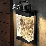 Motion Sensor Outdoor Lights, 3 Lighting Modes LED Integrated Porch Lights, 1200 Lumen Dusk to Dawn Outside Wall Light with Seeded Glass, 13W Modern Exterior Light Fixture, 3000K Wall Sconce for House