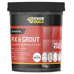 Everbuild 703 Fix And Grout Tile Adhesive – Ready Mixed – Anti-Mould – Water Resistant – High Strength – Brilliant White – 750g (package may vary)