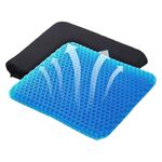 Orthopaedic Gel Seat Cushion,Non-Slip Pillow Back Support Cushion,Sciatica Tailbone Pain Relief,Honeycomb Coccyx Cushion with Cloth Cover,Gel Orthopaedic Ergonomic Cushions for Home Office (38cm)