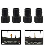 Forest Byke Company Set of 4 Bicycle Presta Valve Adapters for Road, Mountain, Track, Fixie Models (8 Color Options) (Black)