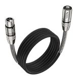 CableCreation Xlr Cable 10Ft Microphone Cables Xlr Male To Female Heavy Duty Balanced Nylon Braided Xlr Microphone Cord Compatible With Speaker Systems,Radio Station And More,Black