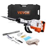 VEVOR Electric Demolition Hammer, Jack Hammer Concrete Breaker, Heavy Duty Electric Jack Hammer, with Chisels Gloves & 360°C Swiveling Front Handle for Trenching and Breaking Holes (3500W + 2 Chisel)