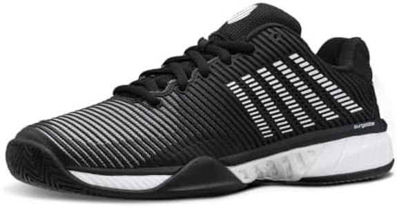 K-Swiss Men's Hypercourt Express 2 Tennis Shoe, Black/White/Highrise, 7.5 M