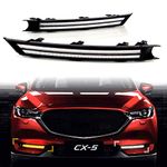 Dual Color Double Row strip LED White DRL Daytime Running Light/Amber Dynamic Sequential Turn Signal fit for Mazda CX-5 CX5 2017 2018 2019 2020 2021 accessories