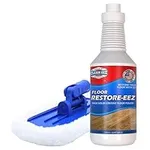 Clean-eez Floor Restorer & Polish. Rejuvenates, Protects, & Shines Wood, Laminate, Vinyl, Bamboo, Slate, & Terracotta. W/Applicator Mop Head. 32 Oz