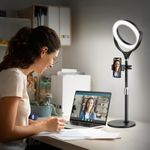 Ring Light with Stand & Phone Holder, 7" Desk Ring Light for Laptop/Computer/Webcam/Phone/Monitor, Halo Light for Video Conferencing, Video Calls, Zoom Meeting, Live Streaming, Makeup, YouTube, TikTok