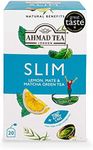 Ahmad Tea Natural Benefit Tea | Lemon, Mate & Matcha Green Tea "Slim" Infusion | 20 Teabag Sachets | 1 Pack