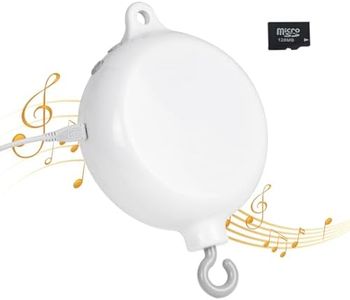 HLEEDUO Crib Mobile Motor Built in SD Card, White Baby Mobile Rotary Music Box with Rotating Hook，0-100 Volume Control,Baby Mobile Music Box Spinner Portable Sound Machine