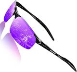 ROCKNIGHT HD Polarized Sunglasses UV Protection Boating Casual Mirrored Purple Sunglasses Big Head Outdoor Men Shade