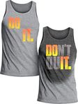 Actizio Sweat Activated Funny Workout Men's Tank Top, Do It - Don't Quit (Small) Grey