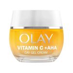 Olay Vitamin C Face Moisturiser Day Gel Cream with AHA, Skincare with Niacinamide 99% Purity and Vitamin E Brightening Skin Care: Anti-Dark Spot Action, Evens, Hydrates Non-Greasy, Non-Sticky 50ml