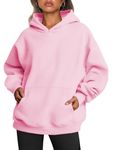 Famulily Womens Hoodies Fleece Lined Loose Fit Hooded Sweatshirts Casual Comfy Pullover Fall Winter Workout Tops Pink S