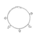 TARAASH 925 Sterling Dolphin Charm Pure Silver Bracelets Gifts For Women/Girls | Adjustable Chain Bracelets