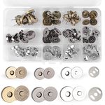 Zhenle 30 Sets Magnetic Buttons Snap Fasteners 18mm 14mm No Sewing Snap Buttons Set Magnetic Clasp for Craft Bag,Purses,Leather Craft Supplies