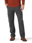 Wrangler Authentics mens Fleece Lined Cargo casual pants, Anthracite Twill, 34W x 30L US