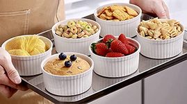 Mirakii White Bone China 100 ml Ramekin Bowl set of 6, for Serving Cupcake, Souffle, Pudding and Dessert (100 ML)