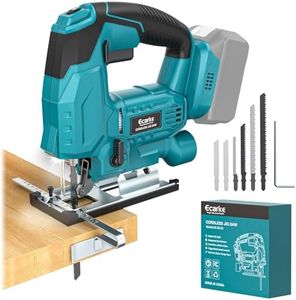 Ecarke Cordless Jig Saw Compatible With Makita 18V Battery, 4 Orbital Sets, 6 Variable Speeds Control, Dust-Blowing, ±45° Bevel Cuts, LED Light and 6PCS Blades For Cutting (Only Tool)