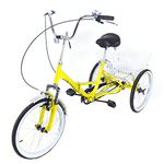 Frederimo Foldable Adult Tricycle, 20" 3 Wheels Adult Trike Tricycle Adjustable Height Bike With Basket for Seniors Adults Men and Women Shopping,Cycling,Pedalling