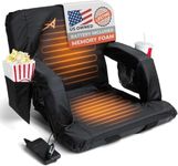 ACELETIQS Stadium Seats for Bleachers with Back Support - Upgraded Model and Extra Heat – USB Battery Included - Upgraded 3 Levels of Heat - Foldable Chair - Cushioned, 4 Pockets (20" Double Heated)