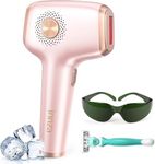 INNZA IPL Hair Remval Device with Ice Cooling Function,999999 Flashes 9 Level Painless Long Lasting Hair Remover System for Facial,Bikini,Body (Rose Gold)