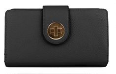 Julia Buxton Women's RFID Super Wallet Organizer, Black