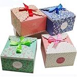 Chilly Gift Boxes, Set of 12 Decorative Treats Boxes, Cake, Cookies, Goodies, Candy and Handmade Baby Bath Bombs Shower Soaps Gift Boxes for Christmas, Birthdays, Holidays, Weddings (Flower Patterned)