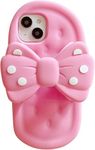 Meyaar Orry Style Cute Case for Apple iPhone 14 / iPhone 13/ iPhone 15 Case, Soft Silicone Cover for Apple iPhone 13 / iPhone 14, iPhone 15 Case Cover (Pink Slippers, for I Phone 13 & 14)