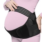 Pregnancy Support Belt, Adjustable Pelvic Maternity Support Belt Abdominal Binder XXL, Breathable Bump Belt for Pregnant Women, Pregnancy Belly Band for Back Pelvic Hip Abdomen Pain Relief, Black