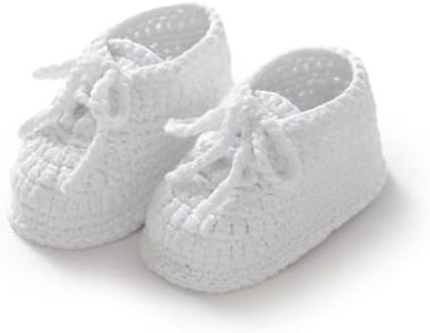 Hadetoto Baby Booties Newborn Cotton Knit Shoes Hand Crochet Soft First Walking Cozy Sneaker for Infant Boys Girls