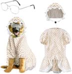 3Pcs Dog Halloween Costume Old Lady