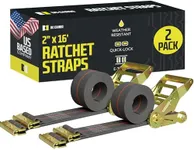 E Track Ratchet Straps Cargo Tie-Downs, (Pack of 2) 2 x 16 Heavy Duty Grey Tie-Down Rachet Straps, Strong Ratchet Strap, E Track Spring Fittings, Tie Down Motorcycle