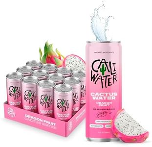 Caliwater - Organic Cactus Water - Dragon Fruit - 5g Sugar, 35 Calories - Half Sugar of Coconut Water - Natural Plant Based Hydration - Skin Care, Electrolyte Drinks - Flavored Water Beverages - 12 Cans