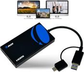 OREI SplitExtend HDMI Splitter Extended Display for Dual Monitor - Multi-Monitor Display 3 Separate Screens - USB A & USB-C Adapter to HDMI 2.0, 4K@30Hz Output 1, 1080p Output 2 for Windows, Mac OS G